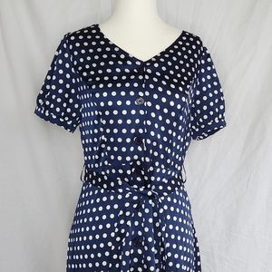 Blue and white dress